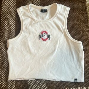 White Ohio state crop top size large fit more like a small